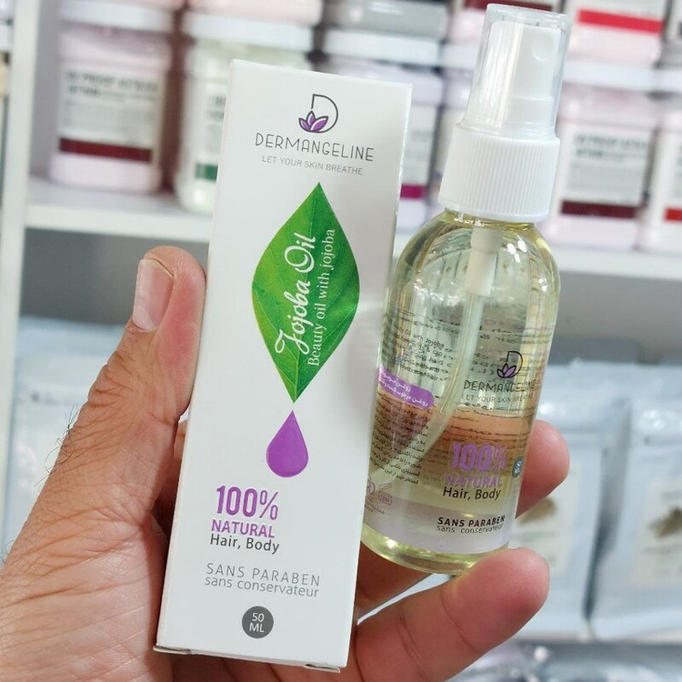 روغن جوجوبا مرطوب کننده پوست و مو Jojoba oil درم انجلین 50 میلی لیتر