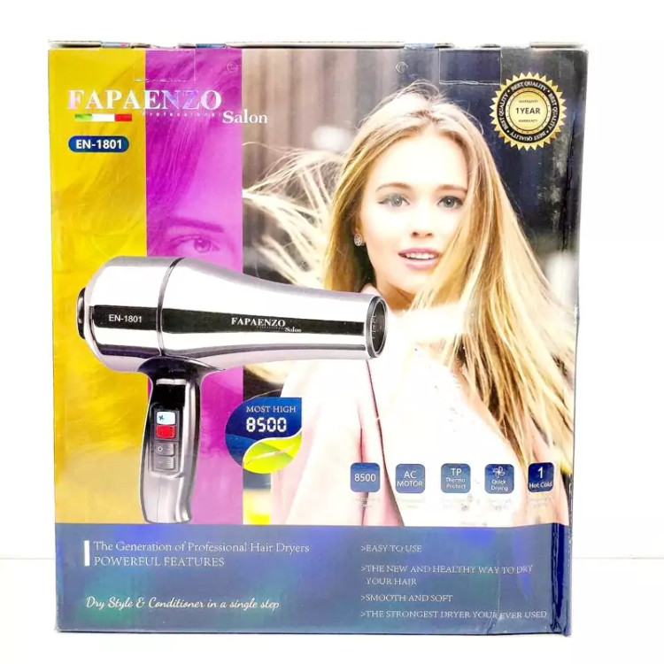 سشوار استیل حرفه ای فاپا انزو مدل EN-1801تضمینی صددرصد