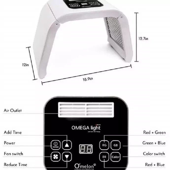 ماسک ال ای دی تونلی امگا لایت 8 رنگ Omega light LED facial mask